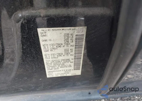 2019 Nissan Frontier Sv из США, поврежденный, VIN 1N6AD0ERXKN723583